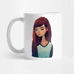 Sad cute girl Mug